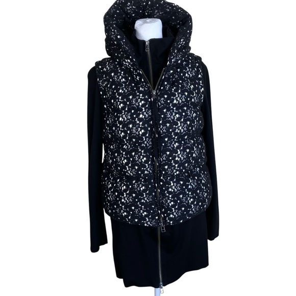 EIN Down Filled Hooded Vest & Scuba Jacket 2in1 Twofer Black Lace Zip-up 36 / XS - Picture 4 of 16